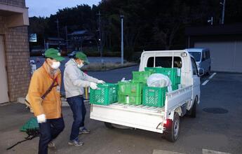 我孫子産野菜の搬送風景