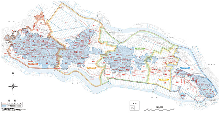 我孫子市大字町丁界図